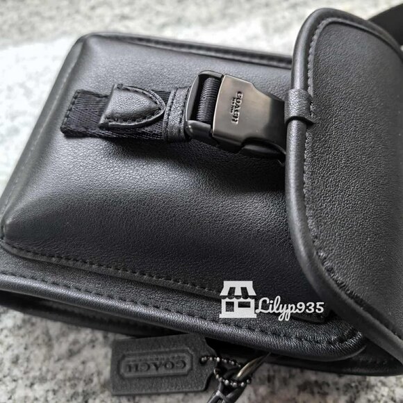 NWT COACH Mens Charter North/South Crossbody - BLACK - Picture 8 of 9